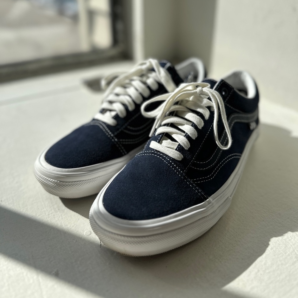 Vans Skate Old Skool Wrapped Shoe - Deep Navy Blue / Vintage White - Men’s 10.5